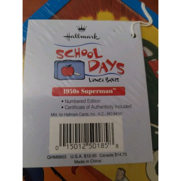 Hallmark Vintage School Days Superman  Collectible Lunch Box Numbered Edition - Picture 5 of 5